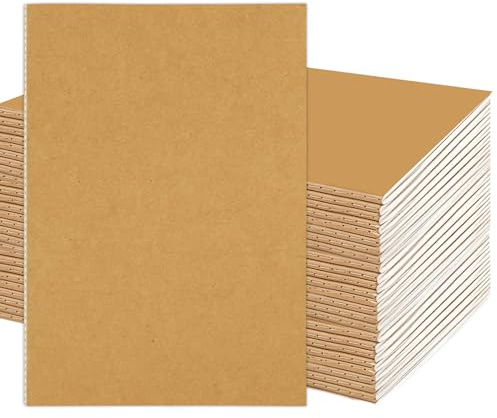 DWIYITTN 24 Pack Blank Books for Kids - 5.5x 8.3, 60 Pages - Small Journals Bulk, Girls Notebooks for Drawing & Writing, Sketchbooks with Kraft Brown Soft Cover, Unlined Paper, A5 Travel Size