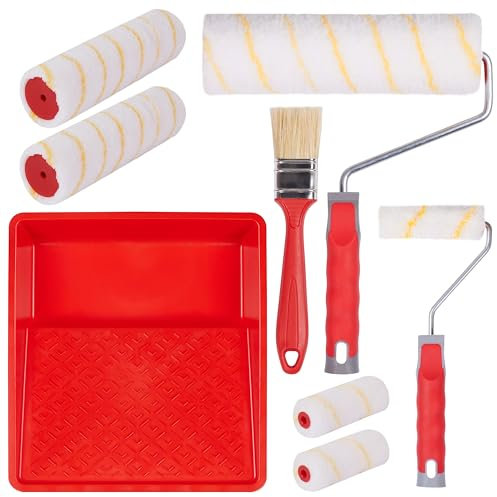 FOLTAPE MalerSet: Komplettes FarbrollenSet für Wände & Decken, robuste Malerrollen, vielseitige Farbwanne, Universalpinsel für präzise Linien, ideal für DIY-Projekte & professionelle Anwendungen