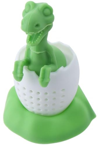 Benytro Tea Infuser- Dinosaur & Eggshell Filter Diffuser Loose Tea Silicone Strainer for Different Mugs and Leaves,Green