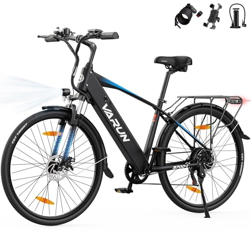 Varun E Bike, 28 Zoll E-Bike Herren Damen mit 48V 499.2 Wh Akku, Bis zu 100 KM, 250W 55Nm Motor, Elektrofahrrad E-Fahrrad mit 7-Gang, 5 Modi, Tempomat Modus, City Ebike für Pendeln, Trekking