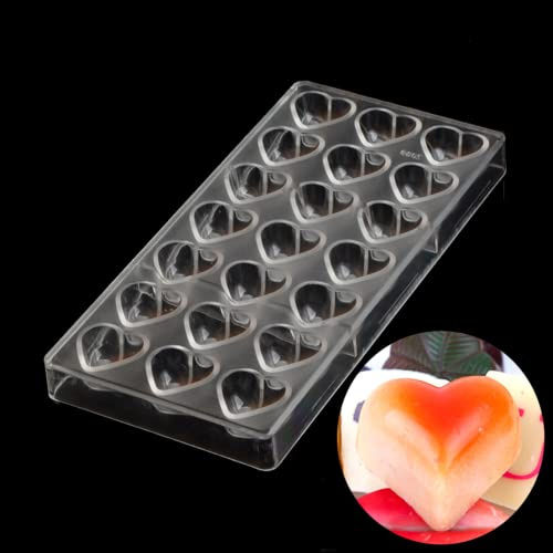 Binwat Stampo per cioccolatini in policarbonato (forma di cuore, 1 pezzo)