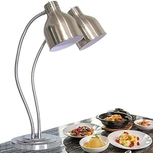 Scaldavivande Buffet, Luce Scaldavivande a 2 Teste, Lampada Scaldavivande per Ristorazione in Acciaio Inossidabile per la Cucina del Ristorante Caffetteria