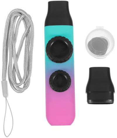 Verstellbares Doppelton Kazoo Satz für Kinder mit Gitarrenbegleitung | 1 Satz, Kunststoff, mit Membranen und Schnur, Tragbar und Leicht zu Spielen, für Gitarre und Ukulele
