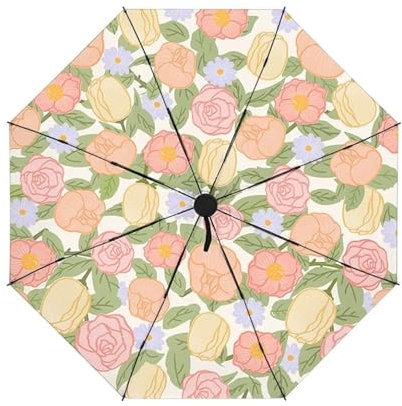 Taschenschirme Automatischer Regenschirm for den Garten, wasserabweisend, kompakter Regenschirm, automatisches Öffnen und Schließen, faltbarer Regenschirm, robust, langlebig, Sonne und Regen Regenschi