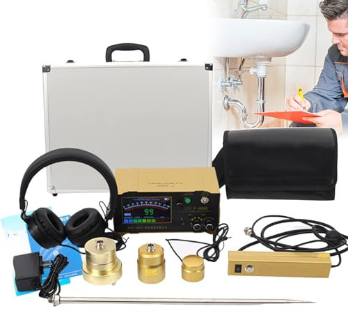 forplubossmmp Detector De Fugas De Agua Subterránea, Kit De Detector De Fugas De Tuberías De Agua, Frecuencia 1-4 Niveles, 200 Hz-3000 Hz Ajustable, Detección De Fugas En Interiores Y Exteriores