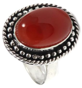 JEWELSTREZORO ädelsten bandring män och kvinnor bandring bandring 925 sterling silver bandring presentartiklar handgjorda TSR197, 73 (23.2), Ädelmetall Ädelsten, Karneol