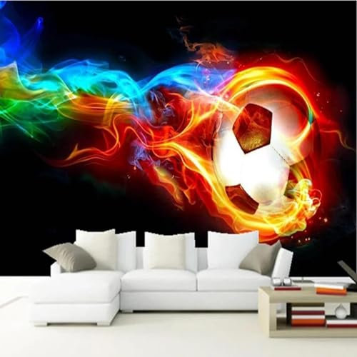 MIXUEXUNLU Cold Color Flame Football 3D Photo Wall Mural Wallpaper Living Room Bedroom Interior Design Wallpaper Art Mural