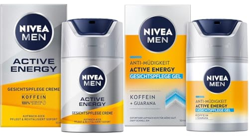 Bundle mit NIVEA MEN Active Energy Gesichtspflege Creme (50 ml), revitalisierende Gesichtscreme & NIVEA MEN Active Energy Gesichtspflege Gel (50 ml), revitalisierende Gesichtscreme