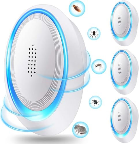 Ultrasuoni per Topi 6 Pack，Repellente Ultrasuoni Anti Zanzare, Elettrico Ultrasuoni Antizanzare, Repellente Ultrasuoni per Anti Topi, Zanzare, Scarafaggi, Formiche, Ragni, Roditori