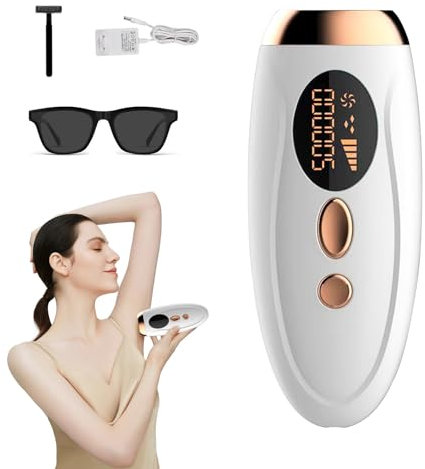 Epilatore Luce Pulsata, Epilatori Epilazione Laser Uomo Definitiva Intima Corpo Sopracciglia Viso Rimozione Peli Intimo 5 Livello Energia 2 Modalità Elettrici Donna Luce Pulsata Home