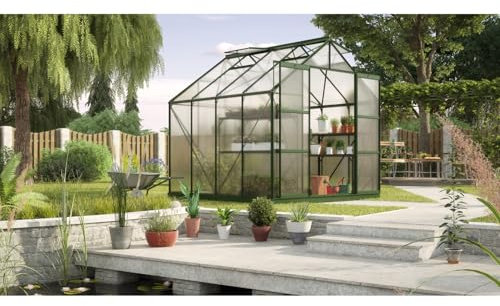 Vitavia Gewächshaus Uranus 6700, smaragd grün, 6,7 m², 6 mm HKP | Wetterfestes & stabiles Treibhaus | Perfekt für Gemüse & Pflanzen | Robust & langlebig