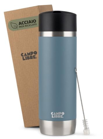 Campo Libre.® Anto I Kaffeebecher to go thermo I Thermobecher I 100% auslaufsichere Travel Mug mit One-Touch-Verschluss I Premium Coffee to go becher I Doppelwandig, hält mind. 6h heiß, Blue, 450ml