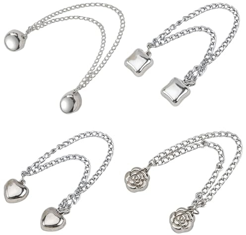 Tivleed 4Pcs Shirt Clips for Women Clothing No-Pin Cinch Clip Cardigan Scarf Collar Decoration Accessories