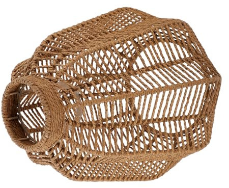 Homoyoyo Rattan Gewebte Lampenabdeckung Für Pendelleuchten Rattan Lampenschirm Im Rustikalen Stil Hängelampe Schirm Für Innenbeleuchtung