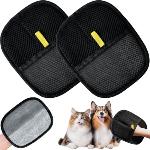 Guantes magnéticos para pelo sin dedos para perros y gatos – Guantes reutilizables para el cuidado del pelo, elimina el pelo suelto para pelaje liso, ideal para muebles, ropa y asientos de coche