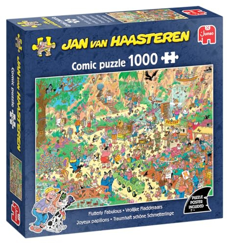 Jan van Haasteren Flutterly Fabulous - 1000 Piece Jigsaw Puzzle for Adults | Challenging, Brainteasing, Funny Jigsaw – Large FSC-Certified 1000 Pc Puzzle – Perfect Birthday & Christmas Gift – 68 x 49 cm
