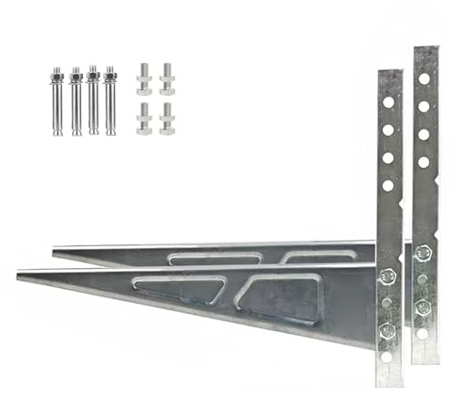 Soporte Universal de Pared, Soporte Aire Acondicionado Exterior, Chapa de Acero Galvanizado en Caliente, para Aire Acondicionado 1-1.5P, Kit de Instalación