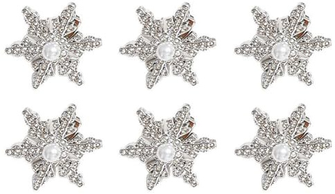 TMTGTS Schneeflocken Haarspangen 6 Stück haarclip Weihnachten Haarspange Weihnachts haarklammern haarnadel Glitzer Strass Haarschmuck für Party Hochzeit Alltag Weihnachtsparty Weihnachtsball
