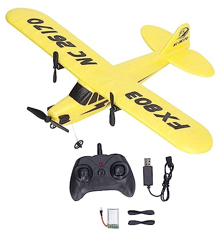 TOPINCN RC-Flugzeug, Ferngesteuertes Flugzeug, 2,4 GHz, 2 Kanäle, Kabelloses Flugzeugspielzeug, Fliegengleiter-Spielzeug für Anfänger und Spielen Im Freien, Outdoor-S