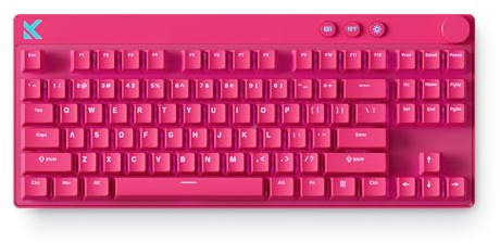 MCHOSE Mix 87 TKL Clavier Gaming, Clavier Magnétique Effet Hall | Précision 0,001 mm, 256K ScanRate, 8 000 Hz Polling, Activation Rapide, Contrôle Volume, RGB, SOCD, Filaire, RougeRose