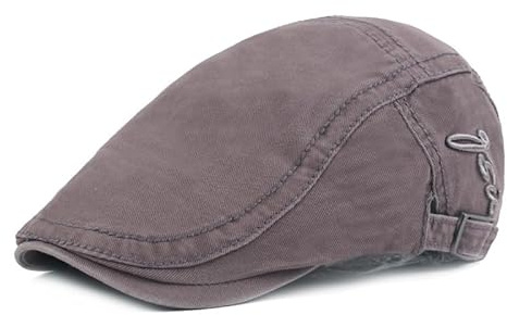 Herrkeps i brittisk vintagebomull | Solhatt for ungdomar och kvinnor | Snygg basker for utomhusaktiviteter(Grey)
