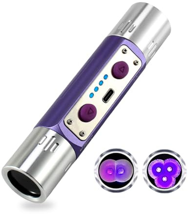 VBESTLIFE Torcia a Luce Viola, Mini Torcia a Luce Nera UV 254/365/395nm, Tipo C Ricaricabile, per Animali Domestici, Agente Fluorescente per Valuta Inchiostro Gioielli