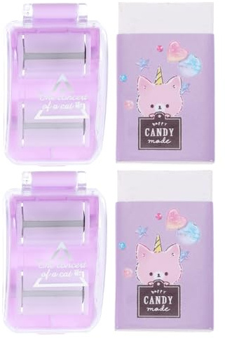 TINEASUR Set 2 Mini Raccoglitori di Briciole da Scrivania Rullo in Gomma Portatile, Pulitore per Briciole e Gomme da Cancellare per Casa, Ufficio e Scuola, Compatto e Leggero, Contenitore