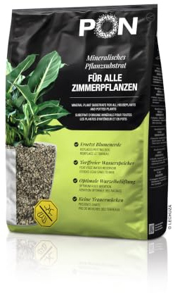 PON Pflanzsubstrat für Zimmerpflanzen - LECHUZA-PON 12 Liter | Mineralisches Pflanzgranulat, torffrei, vorgedüngt, optimale Drainage & Wurzelbelüftung, Alternative zu Blumenerde, 13983