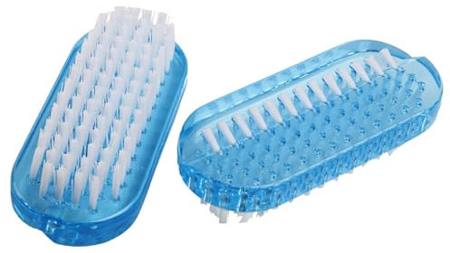Andux Zone Hand & Nail Cleaning Brush Plastic MJS-01 (Blue 2pcs)