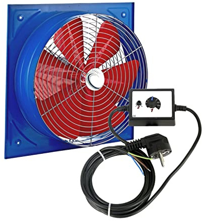 Uzman-Versand SMK-500 Wandventilator mit Drehzahlregler, Axial Wand Fenster Ventilator Einbauventilator Wandgebläse Wandlüfter Sauglüfter Axial Lüfter Gebläse
