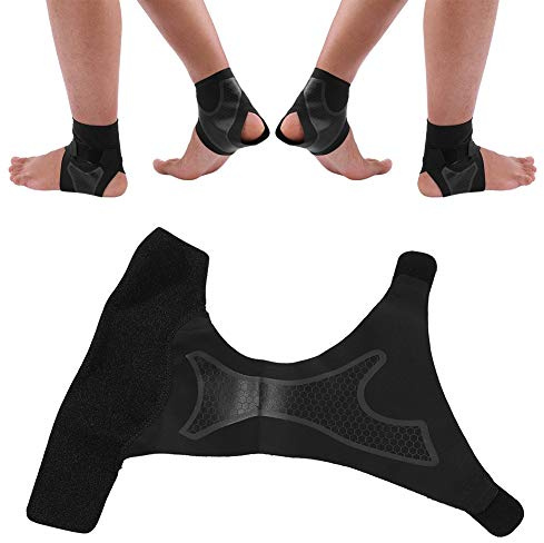 Knöchelbandage Atmungsaktives Neopren Fuß-Bandage Einstellbar Fußgelenkstütze Hilft Verstauchungen zu verhindern, Sprunggelenkbandage für Damen, Herren, Kinder(S-1 Paar)