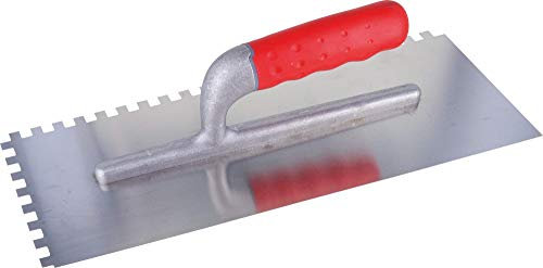 Glättekelle mit Softgriff extra lang 130 x 350 mm Rechteckzahnung 8 mm