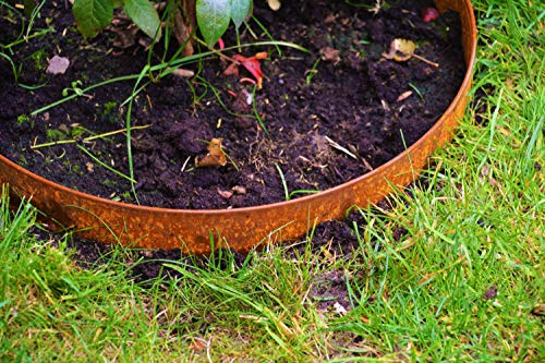 Rasenkanten Baumring Corten Pflanzring Kreis Ø 75 cm x 17,5 cm Edelrost - 3er Set