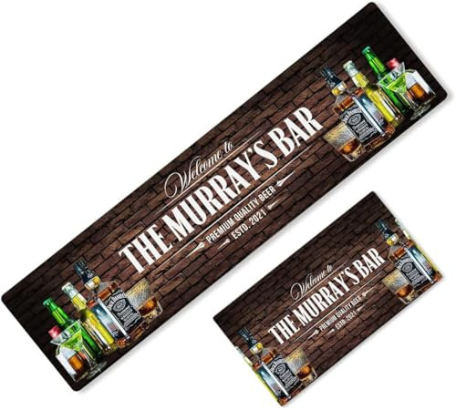 Daily Gifts Personalised Any Text Beer Mat Label Bar Runner Ideal Home Pub Cafe Occasion 53 (46x23cm)