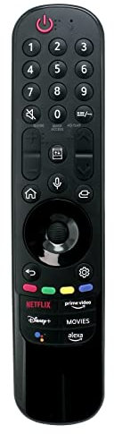 Universal Magic Motion Replacement Voice TV Remote Control Compatible for LG MR22GA MR21GA Smart 4K UHD OLED QNED NanoCell TV with Netflix Prime Video Guide Movies Play & Pause
