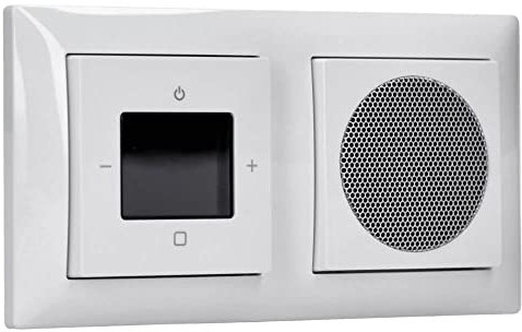 Busch-Jaeger Komplett-Set Unterputz UP Bluetooth DAB+ Radio 8217 U-101 Busch-balance SI Alpinweiß Lautsprecher 8223 U Abdeckung Zentralscheibe 8253-914 8252-914-101 2-fach Rahmen 1722-914