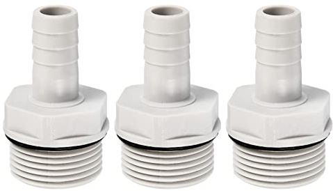 PATIKIL 3 Paquete Manguera Púas Montaje Recto 13mm POM Plástico Tubo Gris | Conector, con Púas G3/4 Macho Rosca