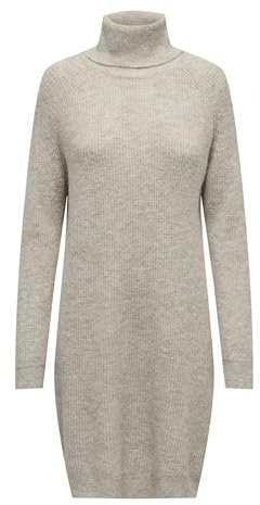 ONLY Damen Onlsilly Ls Rollneck Dress Bf KNT, Pumice Stone, S