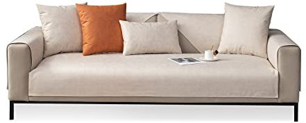 VanderHOME Sofabezug Wasserdicht, L/U Form/Ecksofa 3/2/1 Sitzer, Beige-Sitzbezug (1 PC) rutschfest, 110 * 240cm - Sofa Überzug & Schutzdecke