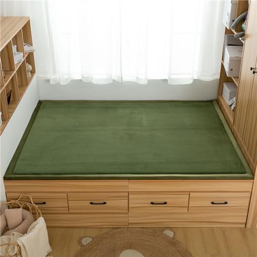 Single tree forest Teppich Für Kinderzimmer, als Krabbeldecke fürs Kind, Yogamatte und Übungsauflage geeignet-Olive Green-60 * 100cm