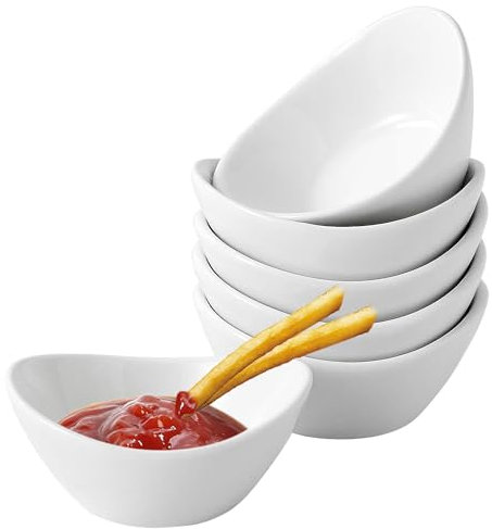 SVUPUE Dipping Bowls Set of 6, 1,5oz Sauce Bowls, Dipping Sauce Dishes, for Snacks, Sauce, Condiments, Non Ceramic, White