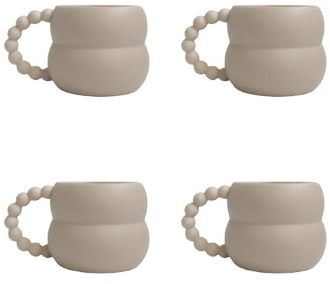 TsoLay 4er Set Nordische Keramik Tasse, Handgemachte Kunst, Nordische Hause Dekor, Zylindrisch, Matte, Einfarbig, Wiederverwendbar, Spülmaschinenfest, 1024 Gramm, Zuhause, Reise, Heißgetränke