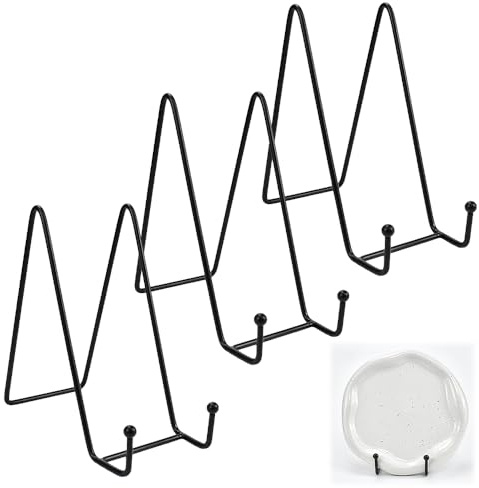 MININUSI 3 Stück Tellerständer, 6 Zoll Telleraufsteller, Bilderständer, Teller Display Ständer, Staffelei Aufsteller Teller, Fotos Schiebeständer, Tellerhalter Metall Ständer, Halterung für Dekoteller