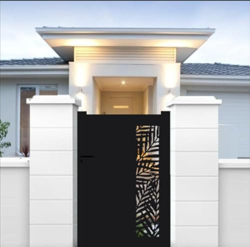 Portillon aluminium battant de jardin pas cher découpe laser décor 1M50X1M (MARRON RAL 1247)