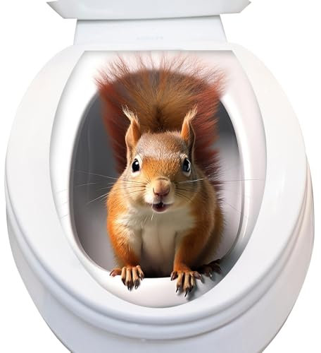 Monozoz Toilettenaufkleber, Deko Aufkleber WC Deckel, Tiere Wandaufkleber, Selbstklebende Aufkleber Für Toiletten, Haushaltsdekorationen Für Badezimmer, Küche, Schlafzimmer, Kinderzimmer