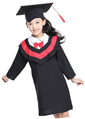 LIFKOME Abito Da Laurea Per Bambini Set Con Stola E Nappa Cappellino Costume Laurea Bambino Comodo Traspirante Per Cerimonie E Fotografia Cosplay