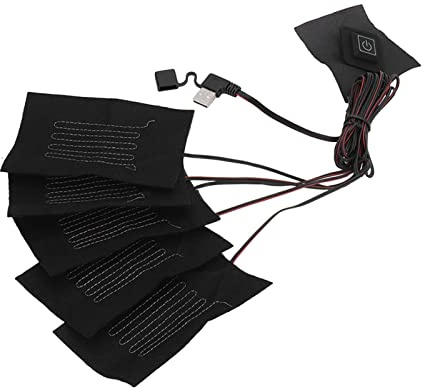 5-in-1 Elektrische Weste, Stoff-Heizkissen, 3 Gänge, Temperaturverstellbar, USB-Heizkissen, Wasserdichtes Verbundfaser-Heizkissen