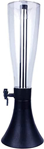 Dispensador de Torre de Cerveza, dispensador de Bebidas, dispensador de Torre de Cerveza, dispensador de Torre de Bebidas Transparente de 4 litros, con Tubo de Hielo de Acero Inoxidable extraíble, f