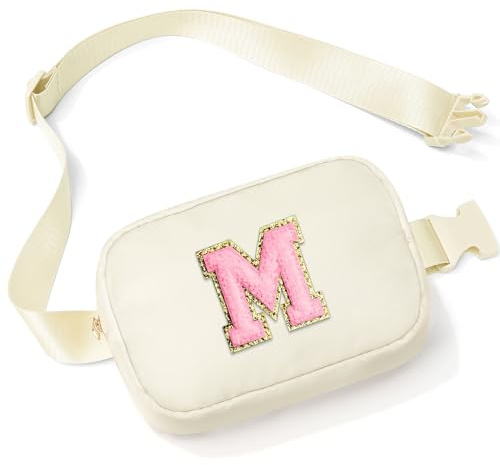 Parima Buchstaben Bauchtasche für Mädchen - Personalisierte Gürteltasche Umhängetaschen Damen Geschenke für Frauen Geburtstagsgeschenk für Teenager Mädchen Kinder Bauchtasche mit Buchstaben M