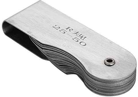 Edelstahl-Radiusmessgerät, externes internes konkav-konvexes Messwerkzeug, tragbares Kehlnahtmessgerät für Maschinisten (R25-50MM)